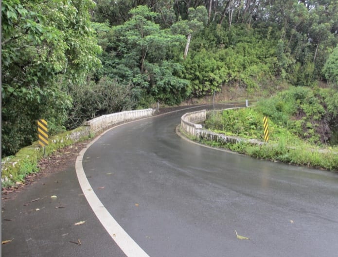 One of the 59 single lane bridges for two-way traffic on the Road to Hana