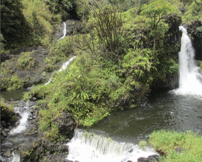 Upper Hanawi Falls from the Hanawi Stream Bridge on the Road to Hana