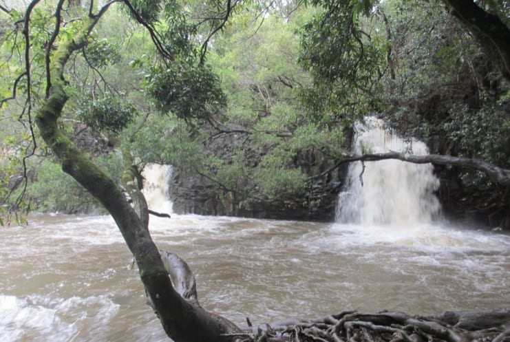 Twin Falls after heavy rainfalls on the Road to Hana