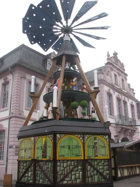 Traditional German Christmas Pyramid in medieval German towns